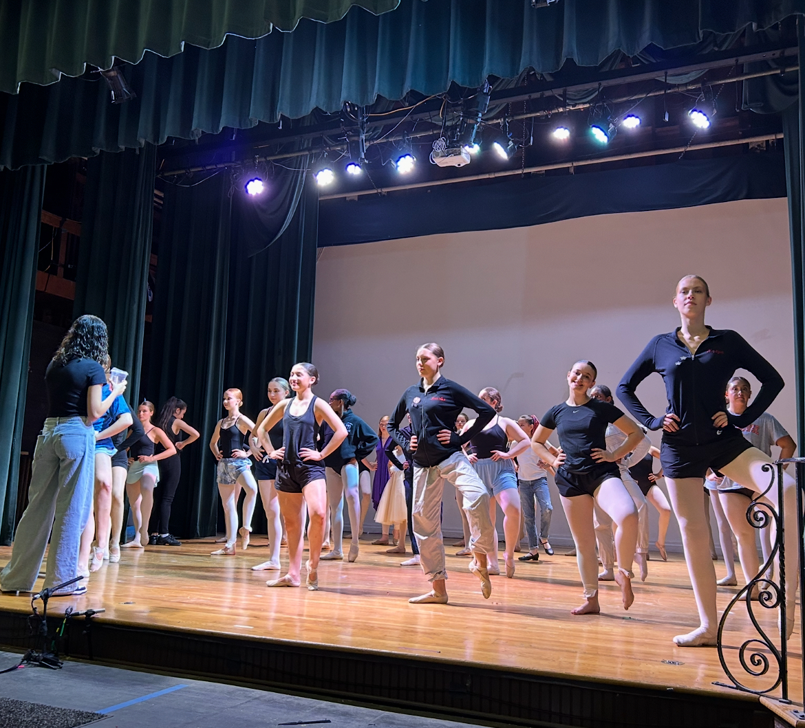Senior dancers rehearsing